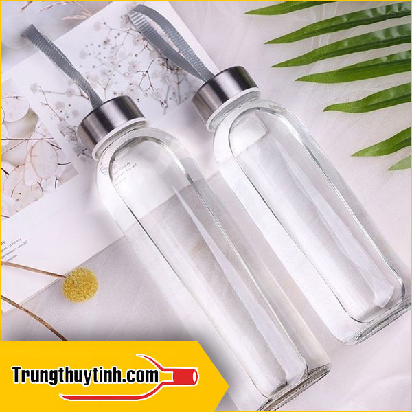 Chai thủy tinh 500ml nắp dây xách 