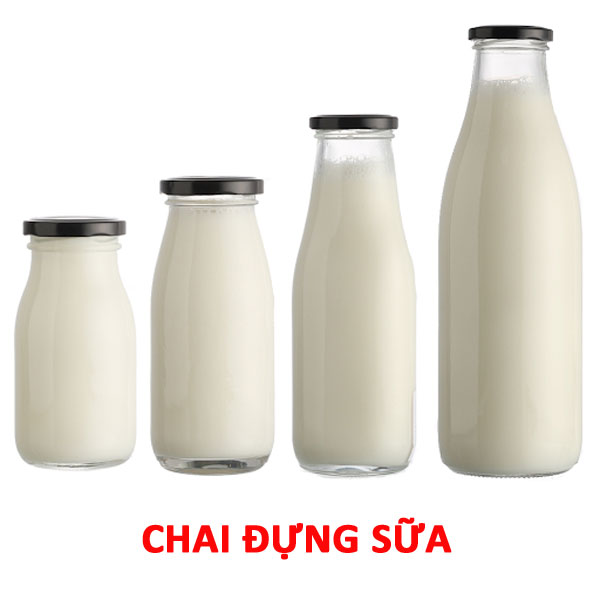 Chai thủy tinh đựng sữa