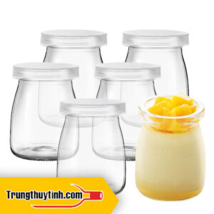 Hũ thủy tinh Pudding lùn 100ml nắp nhựa